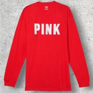 PINK Victoria's Secret Red Long Sleeve Tee